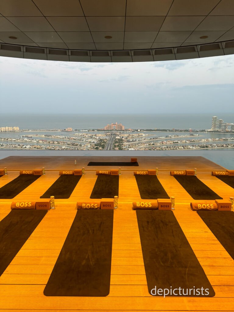 Yoga session at sunrise in Dubai