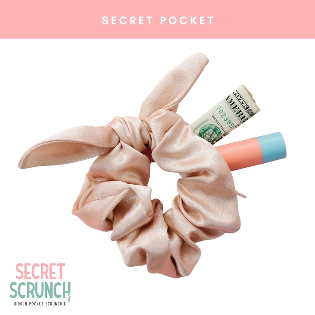 3-Pack Velvet Scrunchie with Zipper Hidden Compartment